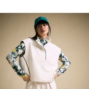 NWT CALIA Golf Quarter zip  Sleeveless Top Sz XL $88 - ivory